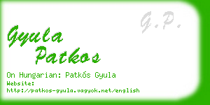 gyula patkos business card